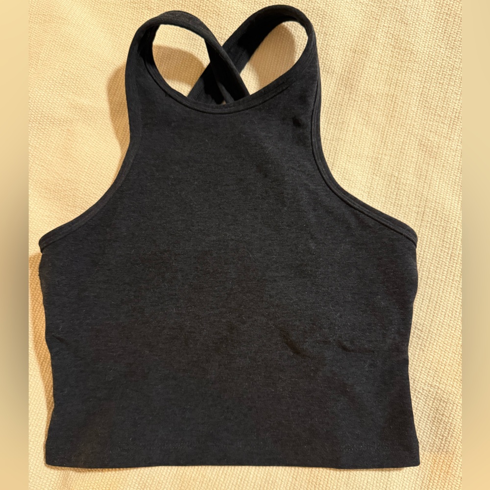 Beyond Yoga Black Spacedye Racerback Crop Tank XS